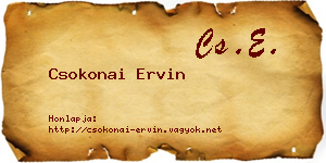 Csokonai Ervin névjegykártya