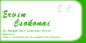 ervin csokonai business card